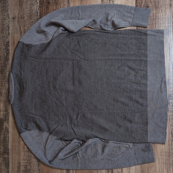 Smartwool Sparwood Crew Striped Sweater Dark Gray / Brown Size L - Picture 4 of 8